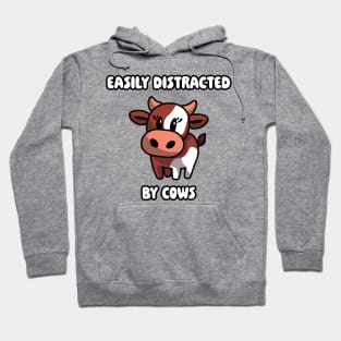 Easily Distracted By Cows: Cutesy Brown Cow Hoodie